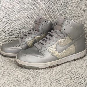Silver Nike hightops